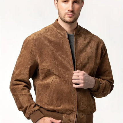 Men's Vintage Bomber Jacket #25061348 - | Light Brown / S