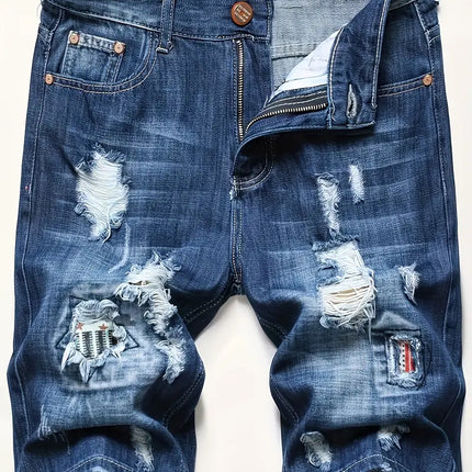 Men's Denim Ripped Shorts #25061237 - | Blue / 30