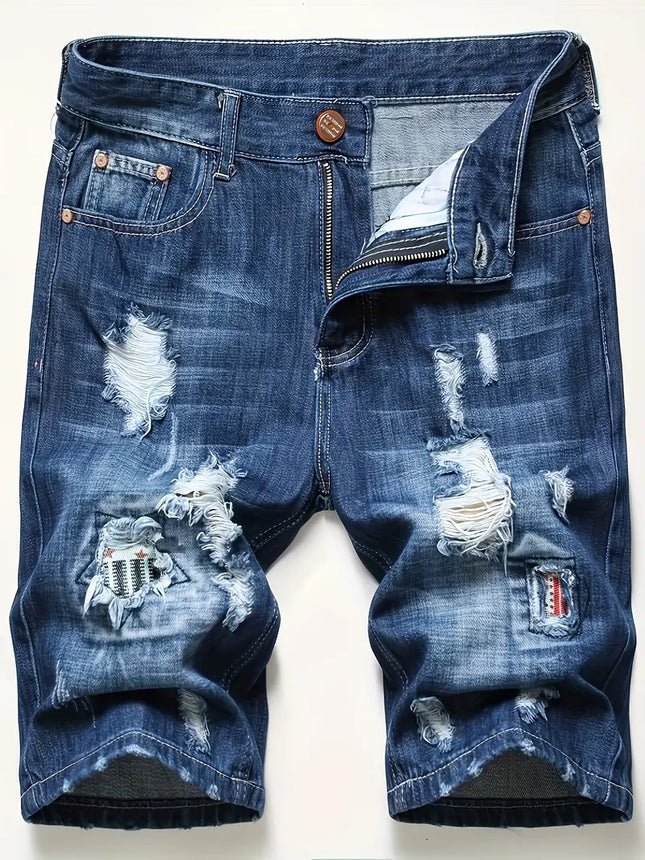 Men's Denim Ripped Shorts #25061237 - | Blue / 30