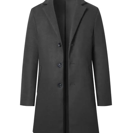 Men's Elegant Overcoat #25061025 - | Dark Gray / S