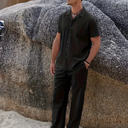 Men's 2pcs Linen Set #25061349 - | White / S