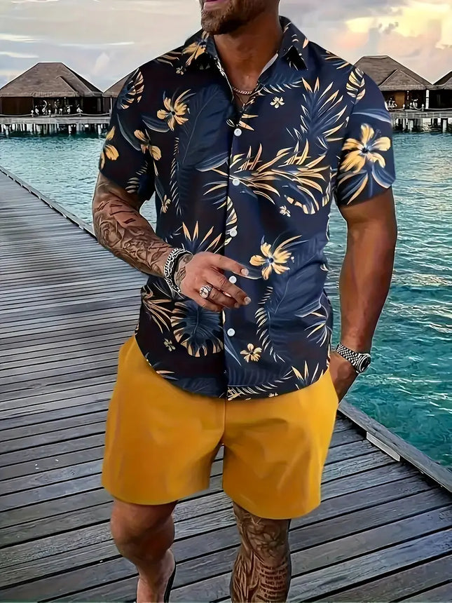 Men's Hawaiian 2pcs Set #25061354 - | Multicolour / S