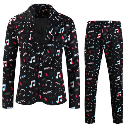 Men’s Melody Print Suit #2TZ-XX1133 - Suits | Multicolour / M