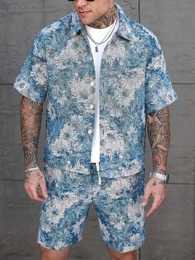Men's Summer Print Set #25062402 - | Blue / S