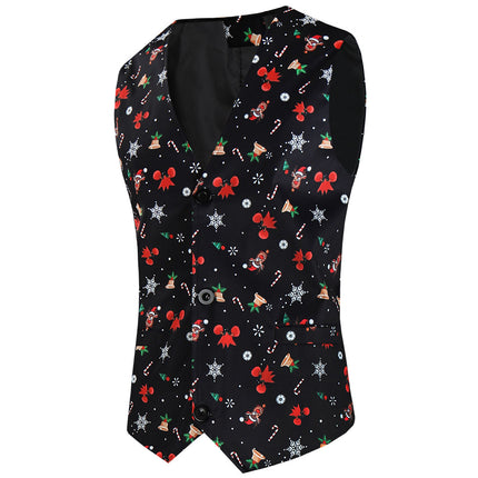 Men's Christmas Printed Vest Suit #2TZMK634 - Suits | Multicolour / M