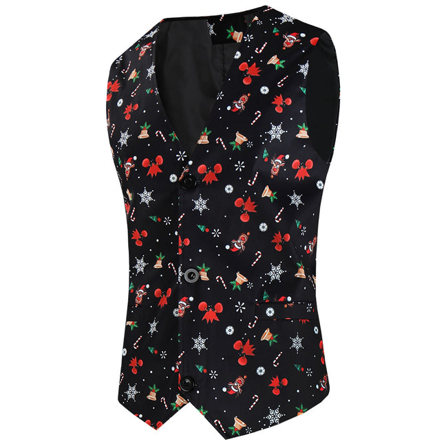 Men's Christmas Printed Vest Suit #2TZMK634 - Suits | Multicolour / M