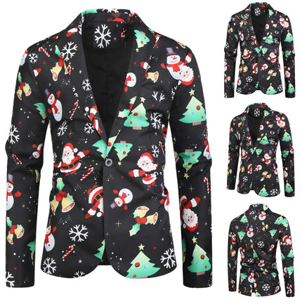 Men's Christmas Print Blazer #X24 - Blazers | Multicolour / M