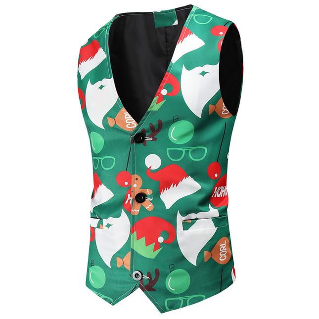 Men's Colorful Christmas Vest Suit #2TZMK50 - Suits | Multicolour / M