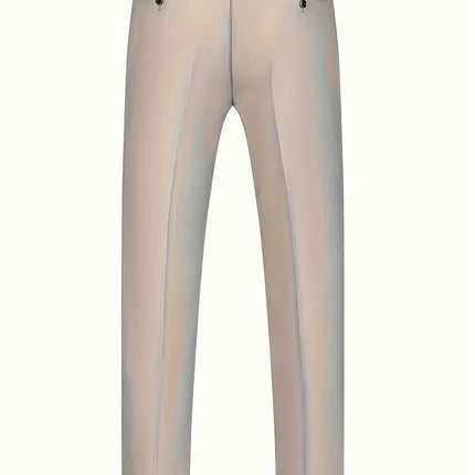 Men's Three Piece Suit Wedding Groom Formal Wear - | Beige / XS