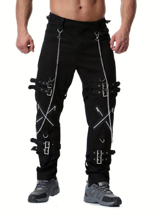 Men's Punk Chain Pants #25061658 - Pants | Color1 / 28