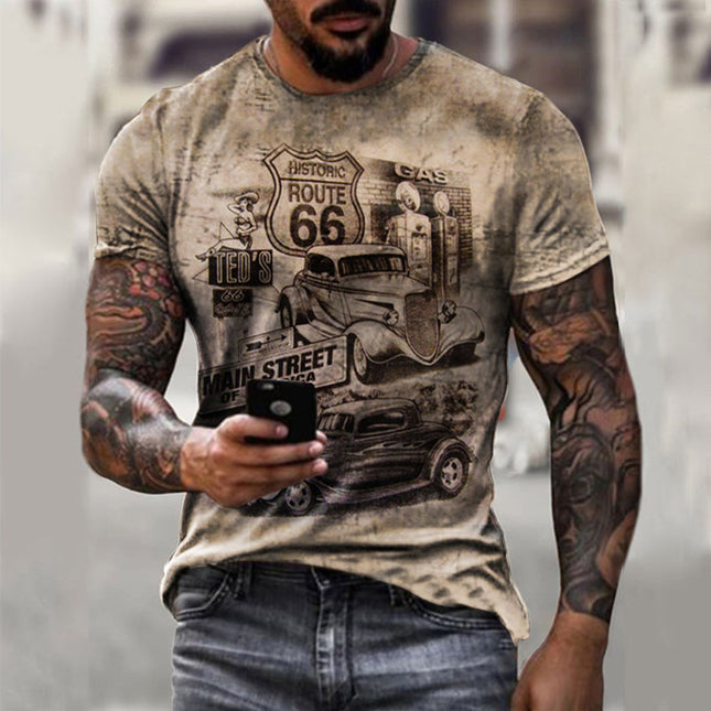 Men's Printed Comfy T-shirt #25701037 - | Khaki / S