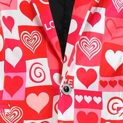Men's Heart Print Suit #2TZ-XX235 - Suits | Multicolour / M
