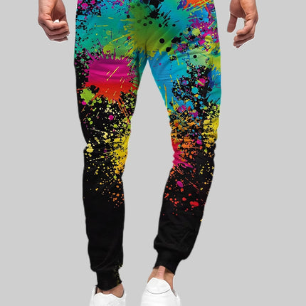 Men's Colorful Printed Pants #25062079 - Pants | Black / S