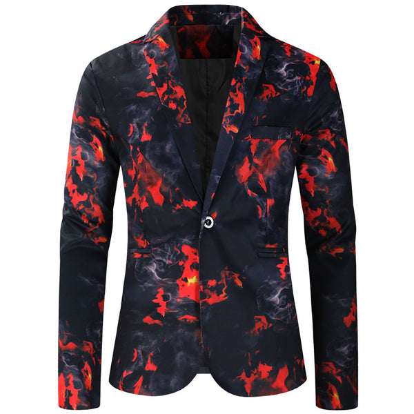 Men's Flame Print Suit #2TZ-XX175