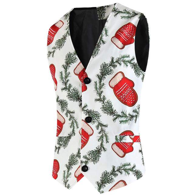 Men's Christmas Gloves Vest Suit #2TZMK651 - Suits | Multicolour / M