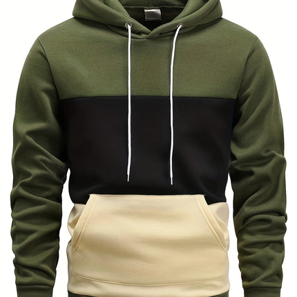Men's Color Block Hoodie #25701040 - | Army Green / S