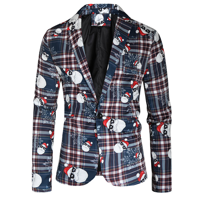 Men's Christmas Plaid Print Blazer #X34 - Blazers | Multicolour / M