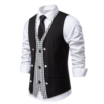 Men's Faux Two-Piece Vest #25062393 - | Light Grey / S