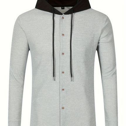 Men's Casual Waffle Hoodie #25703044 - | Gray / S