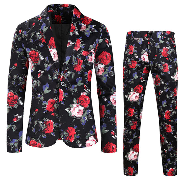 Men's Floral Print Suit #2TZ180