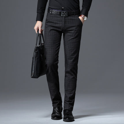 Men's Slim Fit Plaid Pants #25627024 - Pants | Black / 28