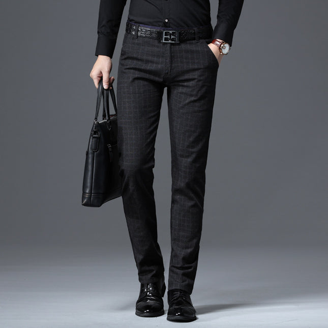 Men's Slim Fit Plaid Pants #25627024 - Pants | Black / 28
