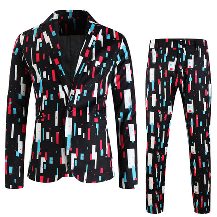 Men's Geometric Block Suit #2TZ-XX1138 - Suits | Multicolour / M