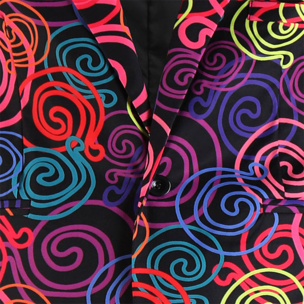 Men's Colorful Swirl Suit #2TZ-XX1137
