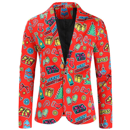 Men's Stylish Christmas Print Suit #2TZ636 - Suits | Multicolour / M