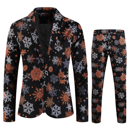 Men's Snowflake Print Suit #2TZ659 - Suits | Multicolour / M