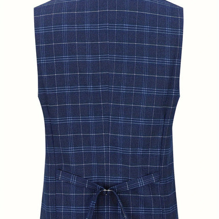 Men's 3pcs Plaid Suit #25061771 - Suits | Blue / XS