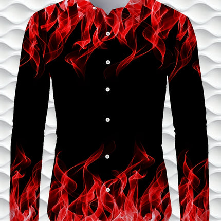 Men's Fashion Flame Shirt #25624007 - | Red / S