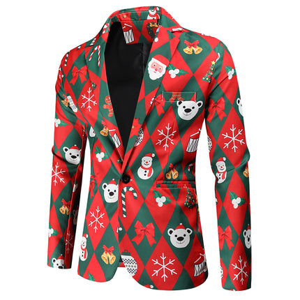 Men's Christmas Three Piece Suit #3TZMK47 - Suits | Multicolour / M