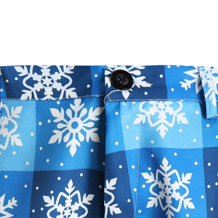 Men's Snowflake Plaid Pants #XK42 - Pants | Blue / M