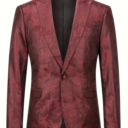 Men's Print Suit #25062395 - Suits | Burgundy / XS