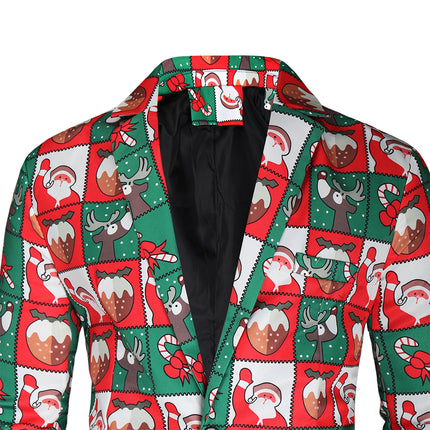 Men's Christmas Three Piece Suit #3TZMK37 - Suits | Multicolour / M