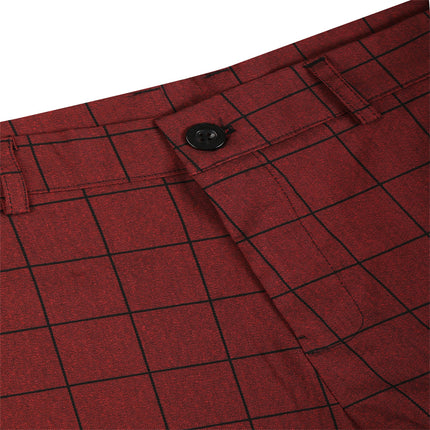 Men's Elegant Plaid Pants #XK6001 - Pants | White / S