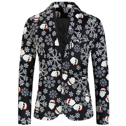 Men's Christmas Printed Suit #2TZ642 - Suits | Black / M