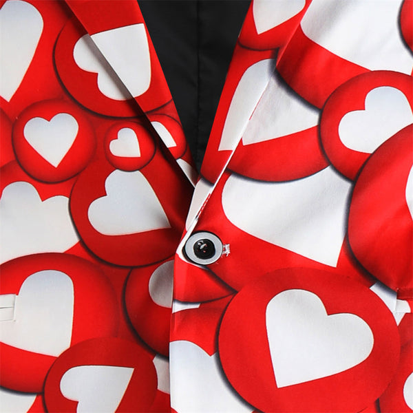 Men's Multi-color Heart Print Suit #2TZ-XX237