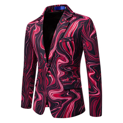 Men's Geometric Print Blazer #25062078 - Blazers | Color1 / S
