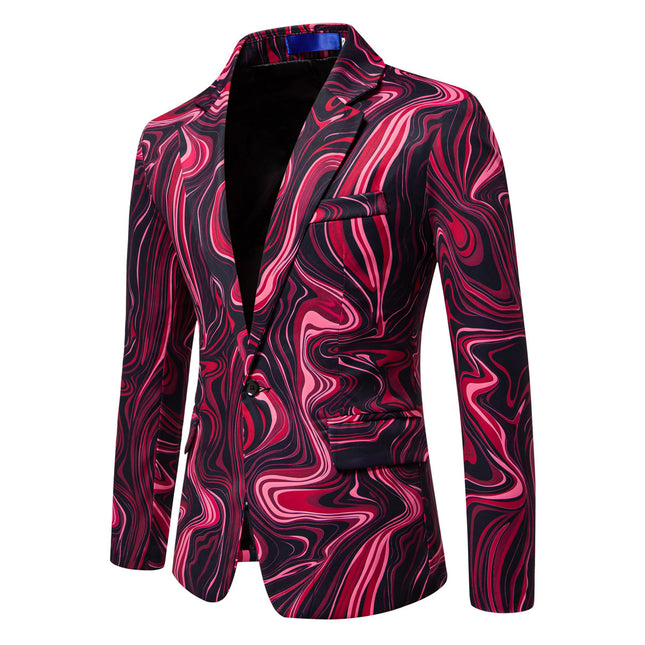 Men's Geometric Print Blazer #25062078 - Blazers | Color1 / S