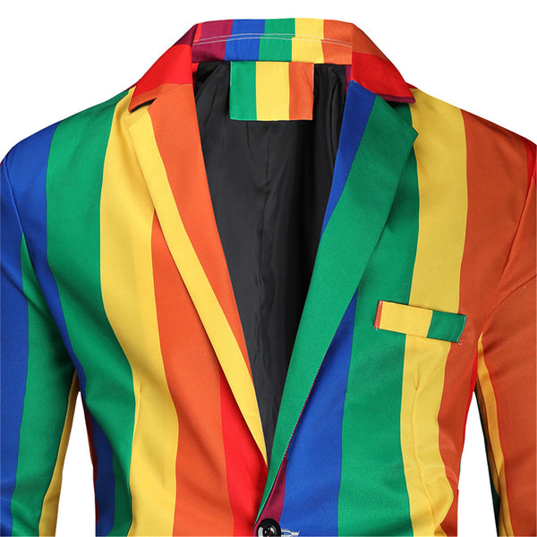 Men's Rainbow Stripe Suit #2TZ142