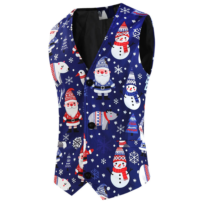 Men's Christmas Printed Vest Suit #2TZMK657 - Suits | Multicolour / M