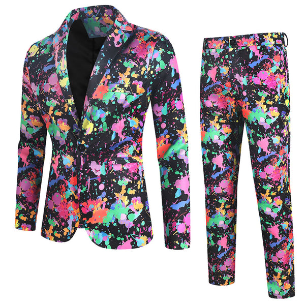 Men's Colorful Printed Suit #2TZ162