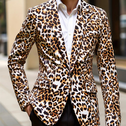 Men's Leopard Print Blazer #25061768 - Blazers | Yellow / S