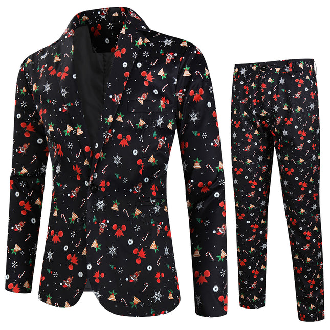 Men's Christmas Printed Suit #2TZ34 - Suits | Multicolour / M