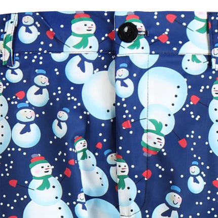 Men's Christmas Snowman Print Pants #XK645 - Pants | Blue / M
