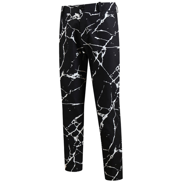 Black Casual Lightning-Print Men's Pants