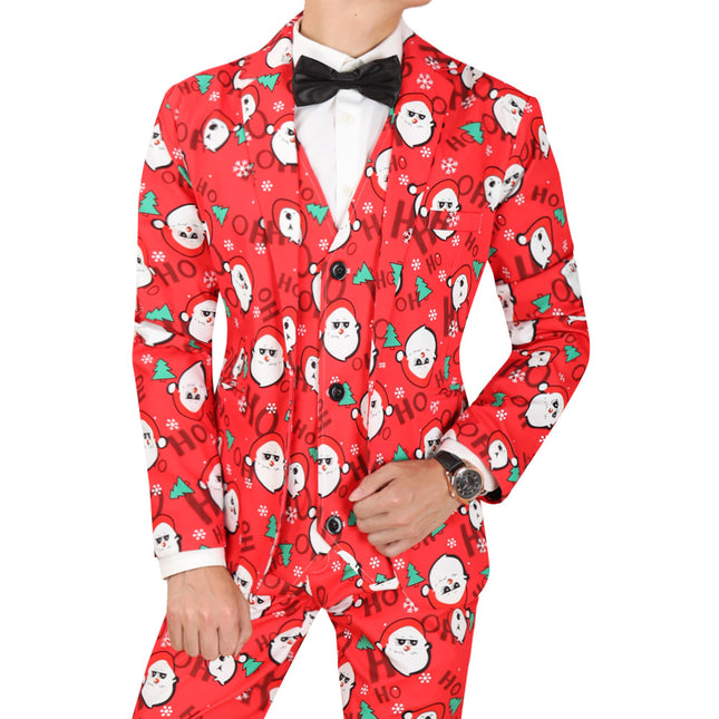 Men’s Santa Claus Christmas Suit – Funny Red Holiday Party Outfit