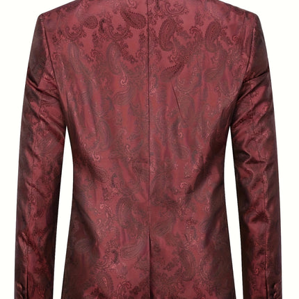 Men's Print Suit #25062395 - Suits | Burgundy / XS